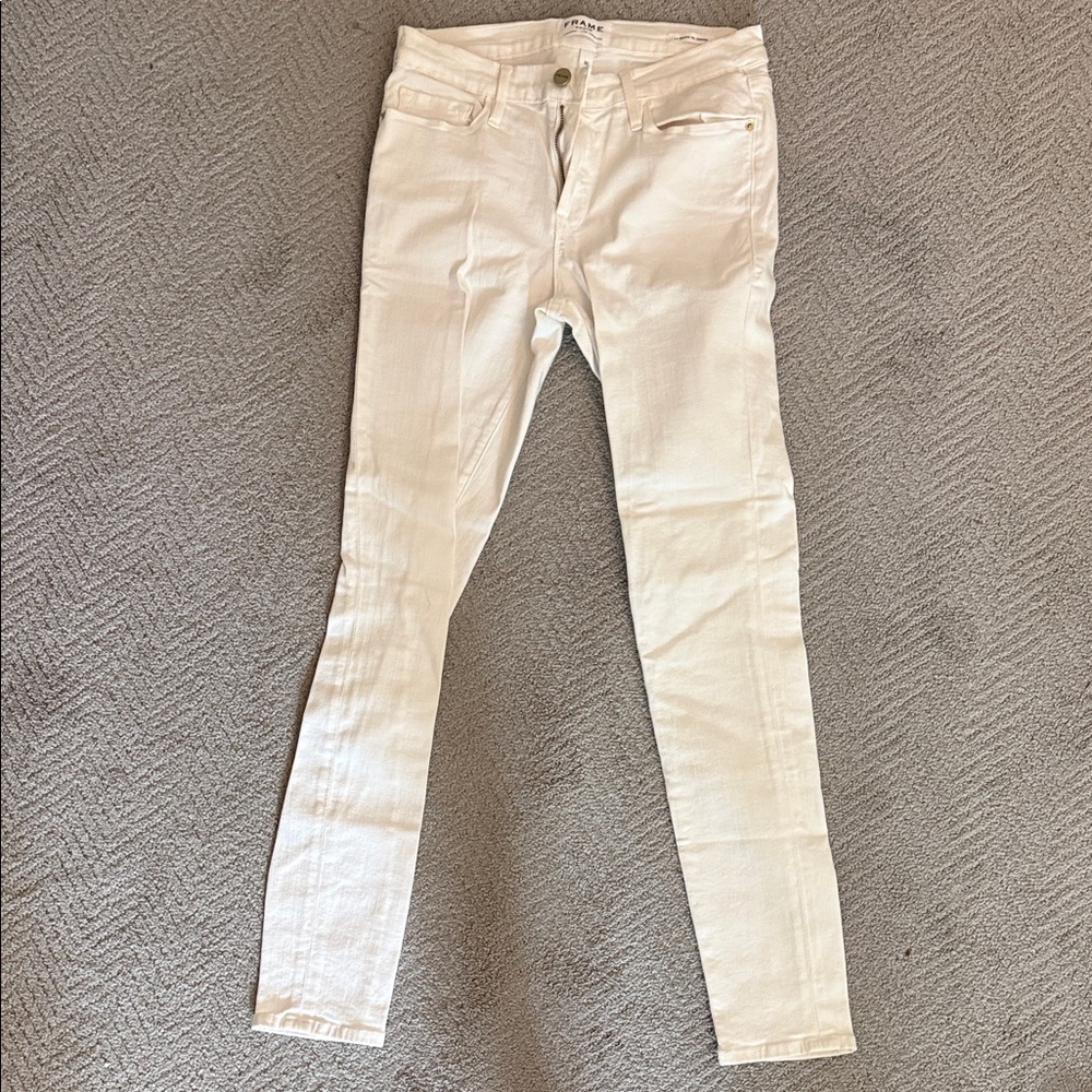 Frame Denim Off-White Skinny Jeans